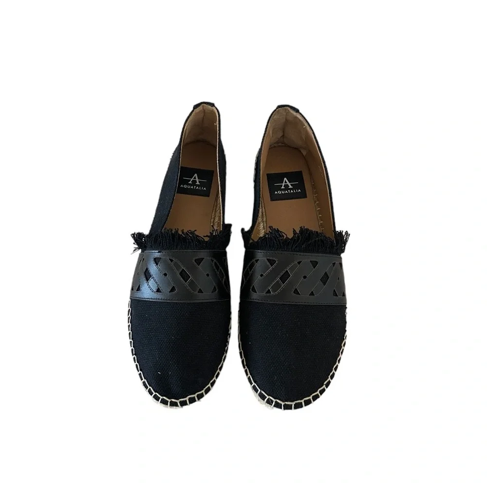 Aquatalia Kailyn‎ Espadrille Black Flats Shoes